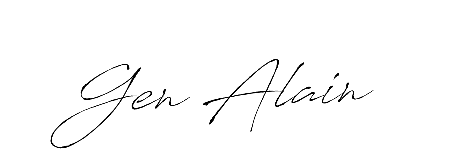 Make a beautiful signature design for name Gen Alain. With this signature (Antro_Vectra) style, you can create a handwritten signature for free. Gen Alain signature style 6 images and pictures png