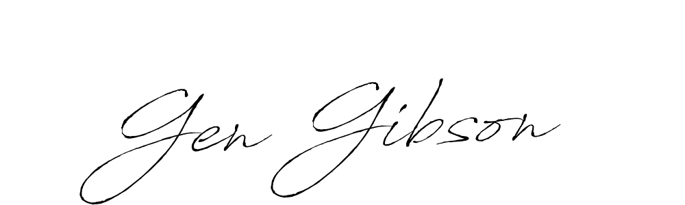 Gen Gibson stylish signature style. Best Handwritten Sign (Antro_Vectra) for my name. Handwritten Signature Collection Ideas for my name Gen Gibson. Gen Gibson signature style 6 images and pictures png