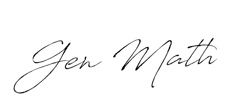 Design your own signature with our free online signature maker. With this signature software, you can create a handwritten (Antro_Vectra) signature for name Gen Math. Gen Math signature style 6 images and pictures png