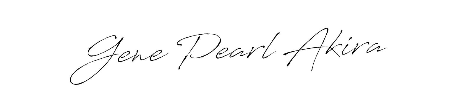 Create a beautiful signature design for name Gene Pearl Akira. With this signature (Antro_Vectra) fonts, you can make a handwritten signature for free. Gene Pearl Akira signature style 6 images and pictures png
