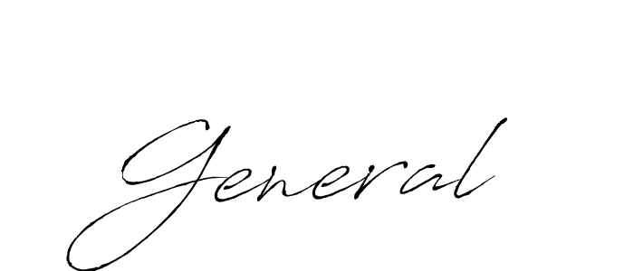 Use a signature maker to create a handwritten signature online. With this signature software, you can design (Antro_Vectra) your own signature for name General. General signature style 6 images and pictures png