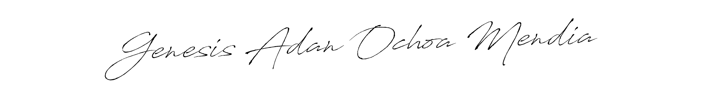 The best way (Antro_Vectra) to make a short signature is to pick only two or three words in your name. The name Genesis Adan Ochoa Mendia include a total of six letters. For converting this name. Genesis Adan Ochoa Mendia signature style 6 images and pictures png