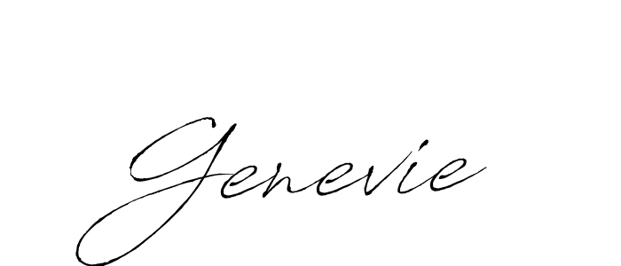 Genevie stylish signature style. Best Handwritten Sign (Antro_Vectra) for my name. Handwritten Signature Collection Ideas for my name Genevie. Genevie signature style 6 images and pictures png