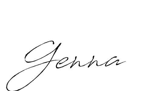 Make a beautiful signature design for name Genna. With this signature (Antro_Vectra) style, you can create a handwritten signature for free. Genna signature style 6 images and pictures png