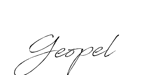 Also we have Geopel name is the best signature style. Create professional handwritten signature collection using Antro_Vectra autograph style. Geopel signature style 6 images and pictures png