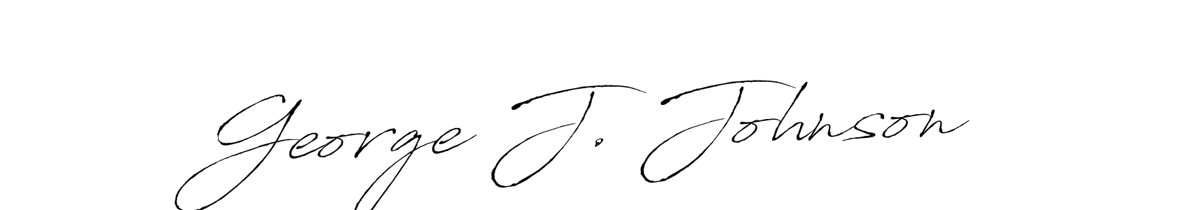 George J. Johnson stylish signature style. Best Handwritten Sign (Antro_Vectra) for my name. Handwritten Signature Collection Ideas for my name George J. Johnson. George J. Johnson signature style 6 images and pictures png