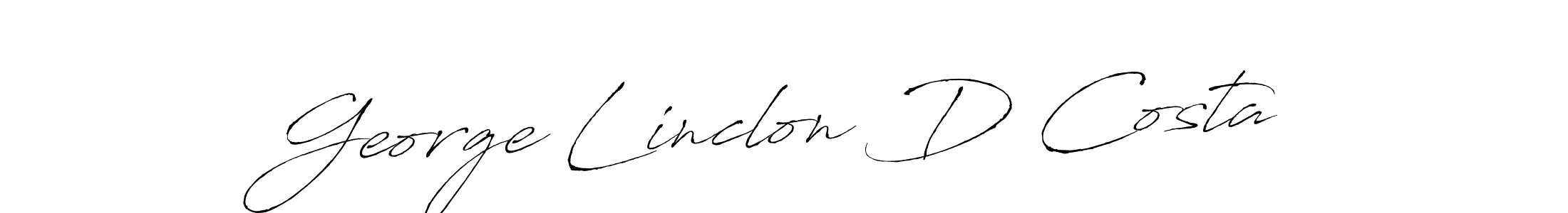 How to make George Linclon D Costa name signature. Use Antro_Vectra style for creating short signs online. This is the latest handwritten sign. George Linclon D Costa signature style 6 images and pictures png