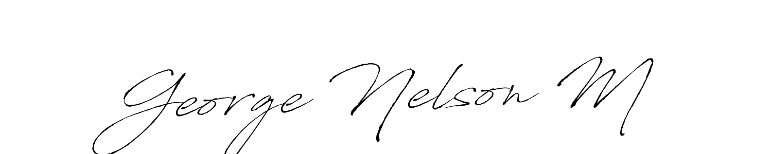 Design your own signature with our free online signature maker. With this signature software, you can create a handwritten (Antro_Vectra) signature for name George Nelson M. George Nelson M signature style 6 images and pictures png