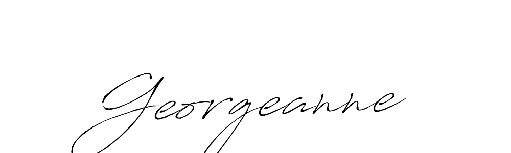 Make a beautiful signature design for name Georgeanne. With this signature (Antro_Vectra) style, you can create a handwritten signature for free. Georgeanne signature style 6 images and pictures png