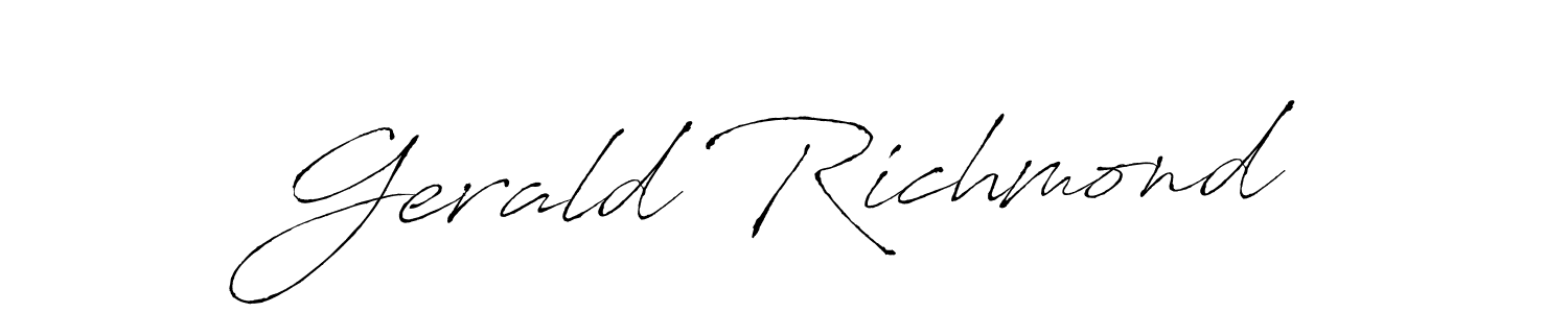 Make a beautiful signature design for name Gerald Richmond. With this signature (Antro_Vectra) style, you can create a handwritten signature for free. Gerald Richmond signature style 6 images and pictures png