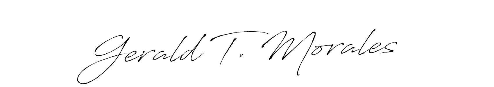 Make a beautiful signature design for name Gerald T. Morales. With this signature (Antro_Vectra) style, you can create a handwritten signature for free. Gerald T. Morales signature style 6 images and pictures png