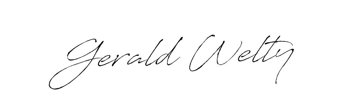 Gerald Welty stylish signature style. Best Handwritten Sign (Antro_Vectra) for my name. Handwritten Signature Collection Ideas for my name Gerald Welty. Gerald Welty signature style 6 images and pictures png
