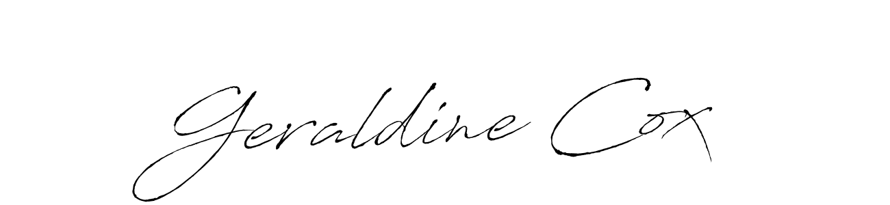 Make a beautiful signature design for name Geraldine Cox. With this signature (Antro_Vectra) style, you can create a handwritten signature for free. Geraldine Cox signature style 6 images and pictures png