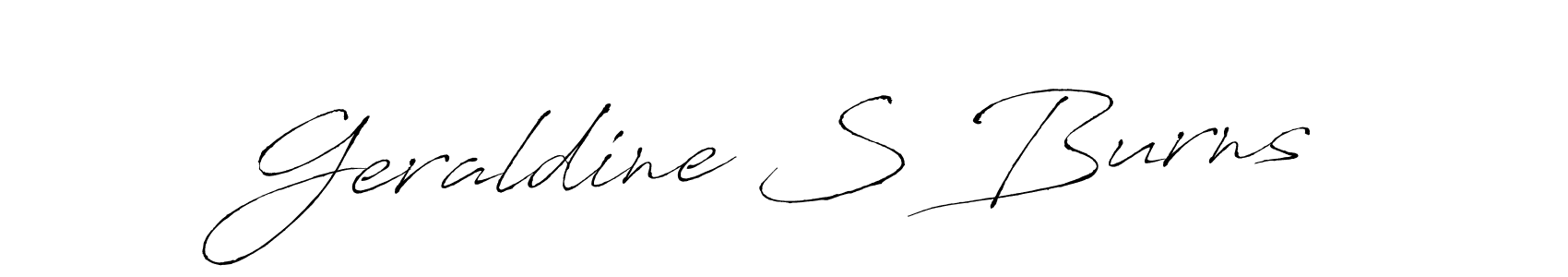 Create a beautiful signature design for name Geraldine S Burns. With this signature (Antro_Vectra) fonts, you can make a handwritten signature for free. Geraldine S Burns signature style 6 images and pictures png