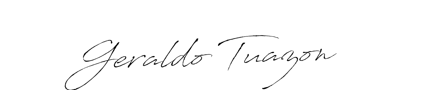 The best way (Antro_Vectra) to make a short signature is to pick only two or three words in your name. The name Geraldo Tuazon include a total of six letters. For converting this name. Geraldo Tuazon signature style 6 images and pictures png