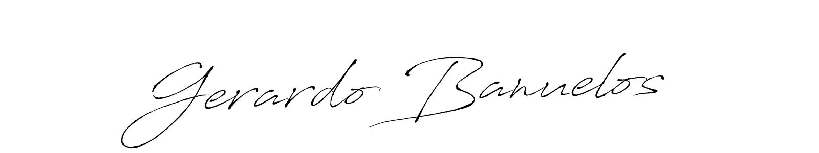 How to make Gerardo Banuelos name signature. Use Antro_Vectra style for creating short signs online. This is the latest handwritten sign. Gerardo Banuelos signature style 6 images and pictures png