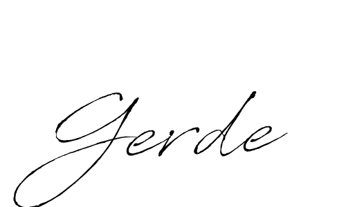 Gerde stylish signature style. Best Handwritten Sign (Antro_Vectra) for my name. Handwritten Signature Collection Ideas for my name Gerde. Gerde signature style 6 images and pictures png