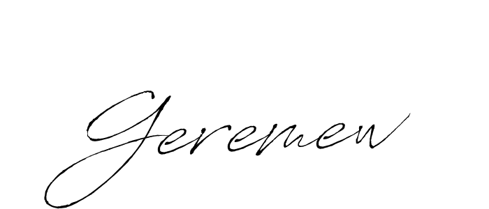 It looks lik you need a new signature style for name Geremew. Design unique handwritten (Antro_Vectra) signature with our free signature maker in just a few clicks. Geremew signature style 6 images and pictures png