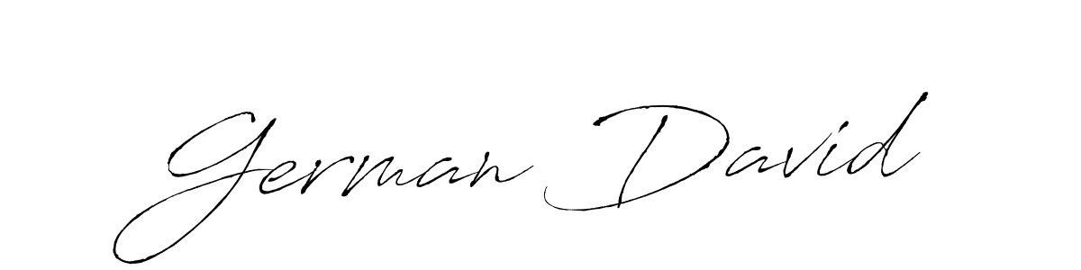 The best way (Antro_Vectra) to make a short signature is to pick only two or three words in your name. The name German David include a total of six letters. For converting this name. German David signature style 6 images and pictures png