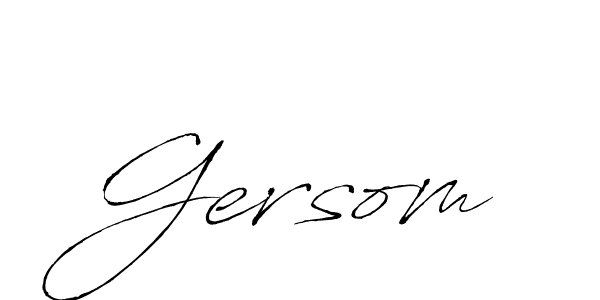 Use a signature maker to create a handwritten signature online. With this signature software, you can design (Antro_Vectra) your own signature for name Gersom. Gersom signature style 6 images and pictures png