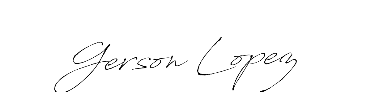 How to make Gerson Lopez name signature. Use Antro_Vectra style for creating short signs online. This is the latest handwritten sign. Gerson Lopez signature style 6 images and pictures png