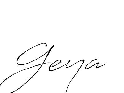 Make a beautiful signature design for name Geya. With this signature (Antro_Vectra) style, you can create a handwritten signature for free. Geya signature style 6 images and pictures png