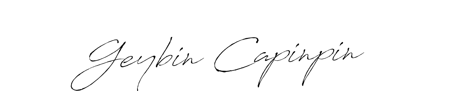 Antro_Vectra is a professional signature style that is perfect for those who want to add a touch of class to their signature. It is also a great choice for those who want to make their signature more unique. Get Geybin Capinpin name to fancy signature for free. Geybin Capinpin signature style 6 images and pictures png