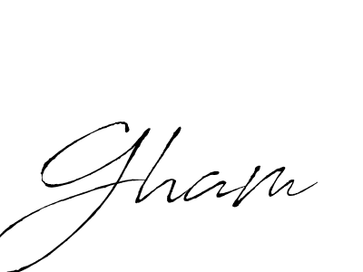 Use a signature maker to create a handwritten signature online. With this signature software, you can design (Antro_Vectra) your own signature for name Gham. Gham signature style 6 images and pictures png