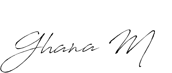 Make a beautiful signature design for name Ghana M. With this signature (Antro_Vectra) style, you can create a handwritten signature for free. Ghana M signature style 6 images and pictures png