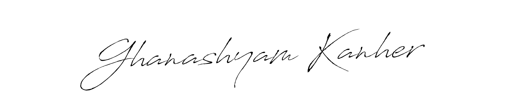 This is the best signature style for the Ghanashyam Kanher name. Also you like these signature font (Antro_Vectra). Mix name signature. Ghanashyam Kanher signature style 6 images and pictures png