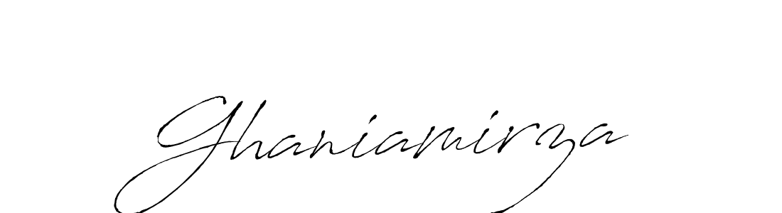 Make a beautiful signature design for name Ghaniamirza. With this signature (Antro_Vectra) style, you can create a handwritten signature for free. Ghaniamirza signature style 6 images and pictures png