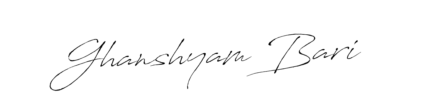 Design your own signature with our free online signature maker. With this signature software, you can create a handwritten (Antro_Vectra) signature for name Ghanshyam Bari. Ghanshyam Bari signature style 6 images and pictures png