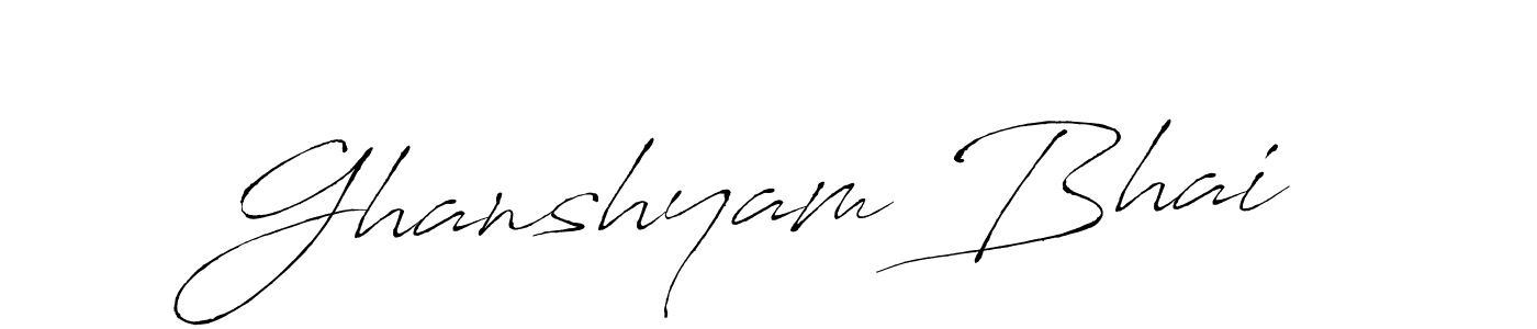 Create a beautiful signature design for name Ghanshyam Bhai. With this signature (Antro_Vectra) fonts, you can make a handwritten signature for free. Ghanshyam Bhai signature style 6 images and pictures png