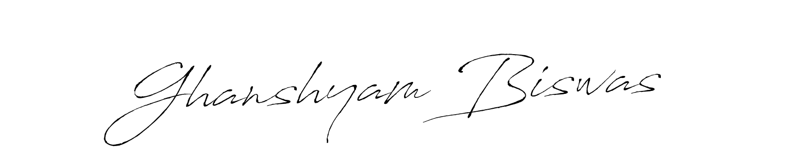 Make a beautiful signature design for name Ghanshyam Biswas. With this signature (Antro_Vectra) style, you can create a handwritten signature for free. Ghanshyam Biswas signature style 6 images and pictures png