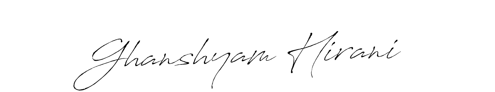 This is the best signature style for the Ghanshyam Hirani name. Also you like these signature font (Antro_Vectra). Mix name signature. Ghanshyam Hirani signature style 6 images and pictures png