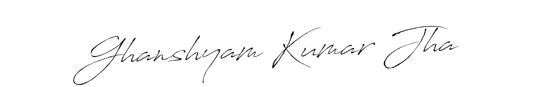 How to make Ghanshyam Kumar Jha name signature. Use Antro_Vectra style for creating short signs online. This is the latest handwritten sign. Ghanshyam Kumar Jha signature style 6 images and pictures png
