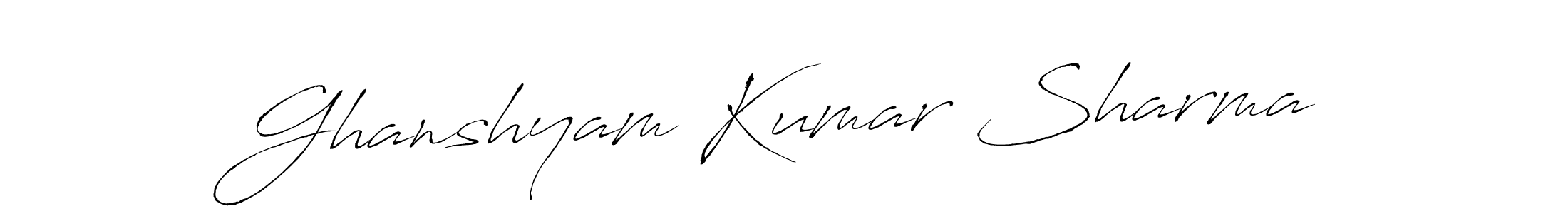 Use a signature maker to create a handwritten signature online. With this signature software, you can design (Antro_Vectra) your own signature for name Ghanshyam Kumar Sharma. Ghanshyam Kumar Sharma signature style 6 images and pictures png