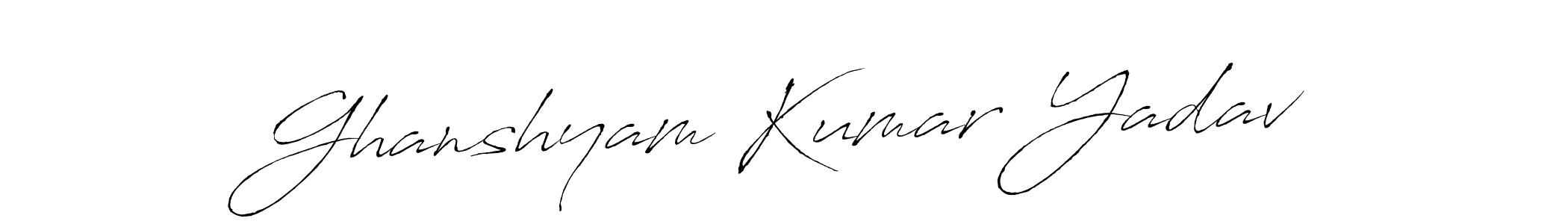 How to make Ghanshyam Kumar Yadav name signature. Use Antro_Vectra style for creating short signs online. This is the latest handwritten sign. Ghanshyam Kumar Yadav signature style 6 images and pictures png