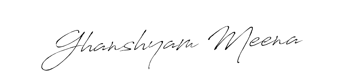 Design your own signature with our free online signature maker. With this signature software, you can create a handwritten (Antro_Vectra) signature for name Ghanshyam Meena. Ghanshyam Meena signature style 6 images and pictures png