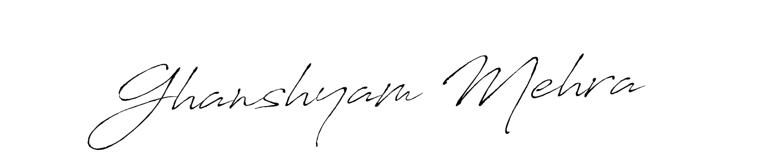 The best way (Antro_Vectra) to make a short signature is to pick only two or three words in your name. The name Ghanshyam Mehra include a total of six letters. For converting this name. Ghanshyam Mehra signature style 6 images and pictures png