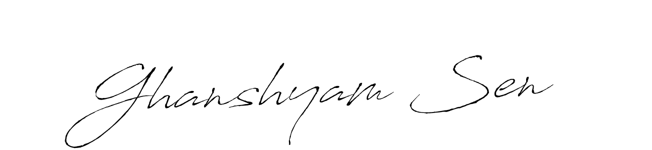 Use a signature maker to create a handwritten signature online. With this signature software, you can design (Antro_Vectra) your own signature for name Ghanshyam Sen. Ghanshyam Sen signature style 6 images and pictures png