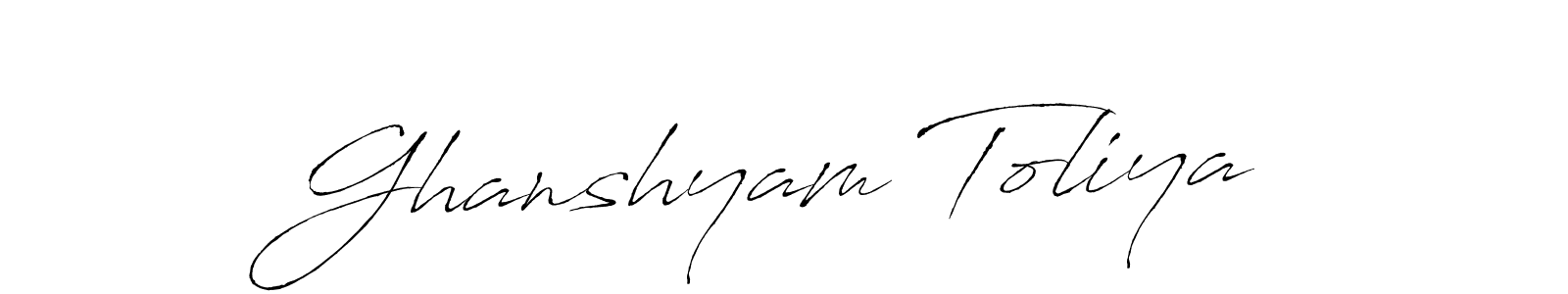 How to make Ghanshyam Toliya signature? Antro_Vectra is a professional autograph style. Create handwritten signature for Ghanshyam Toliya name. Ghanshyam Toliya signature style 6 images and pictures png