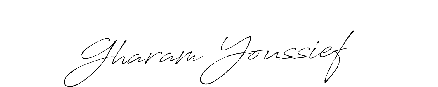You should practise on your own different ways (Antro_Vectra) to write your name (Gharam Youssief) in signature. don't let someone else do it for you. Gharam Youssief signature style 6 images and pictures png