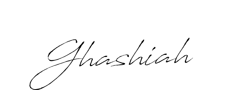 Use a signature maker to create a handwritten signature online. With this signature software, you can design (Antro_Vectra) your own signature for name Ghashiah. Ghashiah signature style 6 images and pictures png