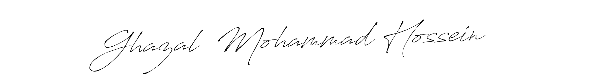 Create a beautiful signature design for name Ghazal  Mohammad Hossein. With this signature (Antro_Vectra) fonts, you can make a handwritten signature for free. Ghazal  Mohammad Hossein signature style 6 images and pictures png