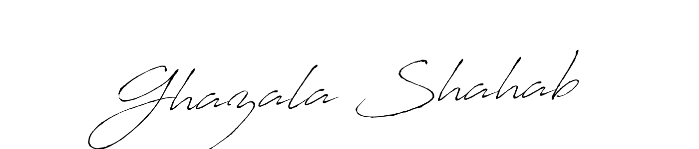 Create a beautiful signature design for name Ghazala Shahab. With this signature (Antro_Vectra) fonts, you can make a handwritten signature for free. Ghazala Shahab signature style 6 images and pictures png