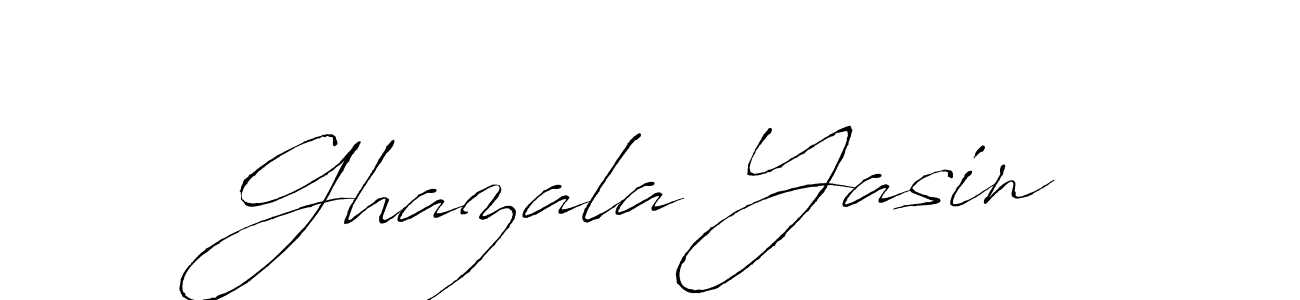 Make a beautiful signature design for name Ghazala Yasin. With this signature (Antro_Vectra) style, you can create a handwritten signature for free. Ghazala Yasin signature style 6 images and pictures png