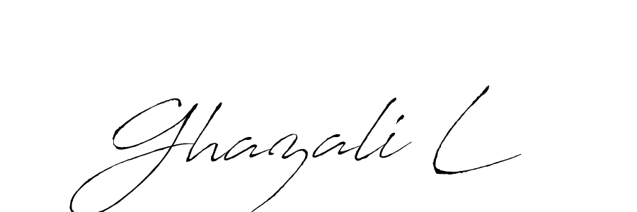 Similarly Antro_Vectra is the best handwritten signature design. Signature creator online .You can use it as an online autograph creator for name Ghazali L. Ghazali L signature style 6 images and pictures png