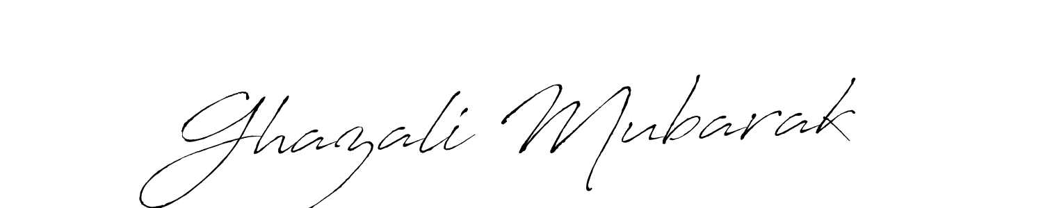 How to make Ghazali Mubarak name signature. Use Antro_Vectra style for creating short signs online. This is the latest handwritten sign. Ghazali Mubarak signature style 6 images and pictures png