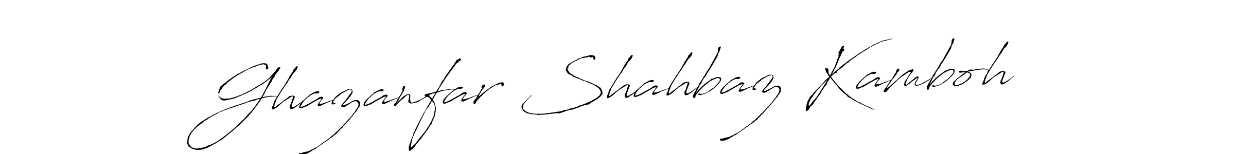 Make a beautiful signature design for name Ghazanfar Shahbaz Kamboh. With this signature (Antro_Vectra) style, you can create a handwritten signature for free. Ghazanfar Shahbaz Kamboh signature style 6 images and pictures png